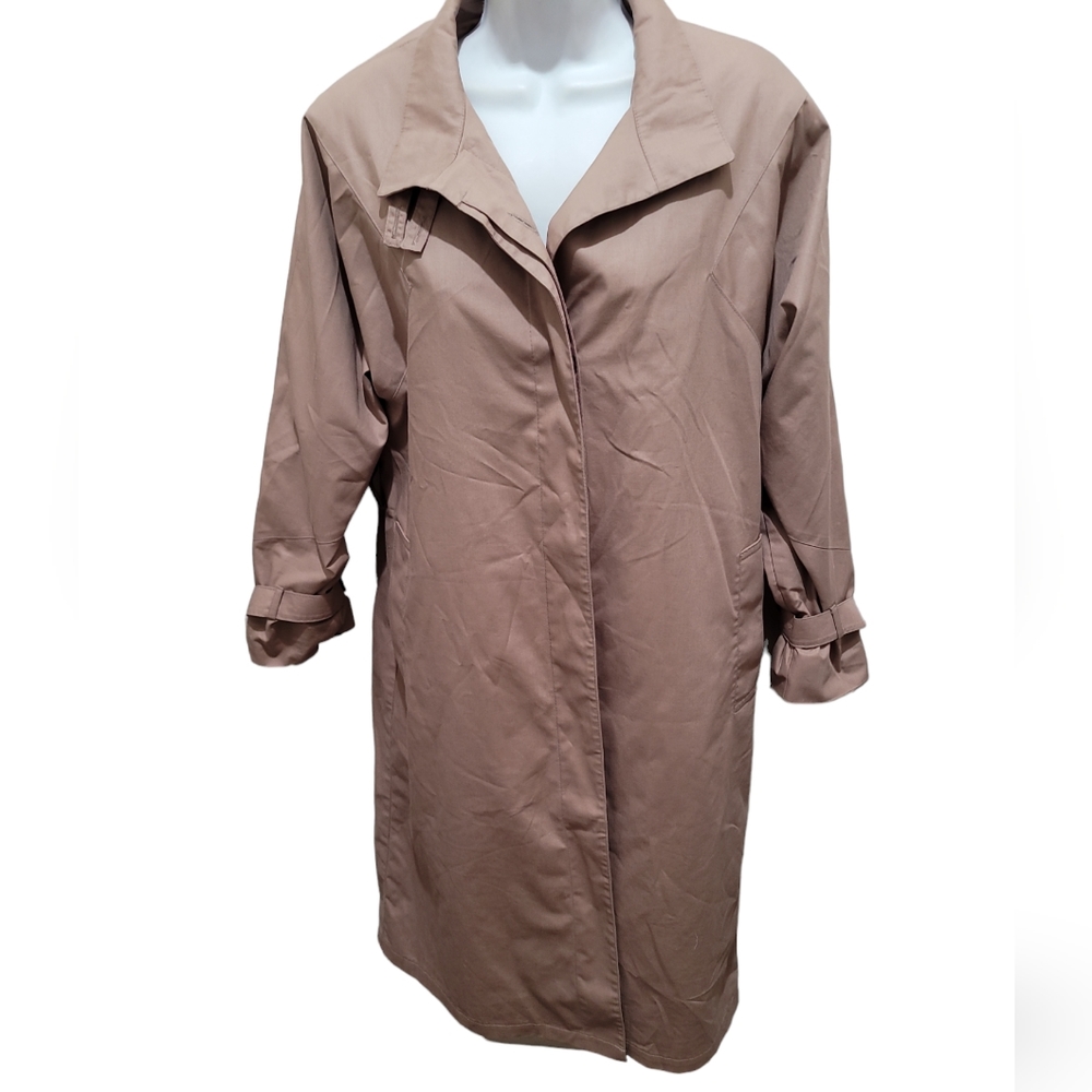 London Fog Trench Coat Womens 8 PET Plaid Removeable Lining Overcoat